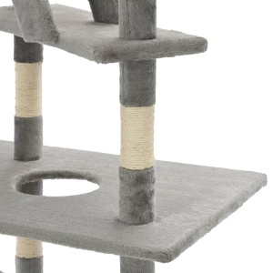 Ansamblu pisici cu stâlpi din funie de sisal, 230-260 cm Gri - Img 6