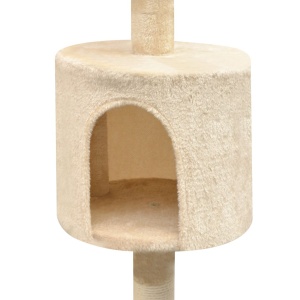 Ansamblu pisici, stâlpi cu funie de sisal, 125 cm, bej - Img 3
