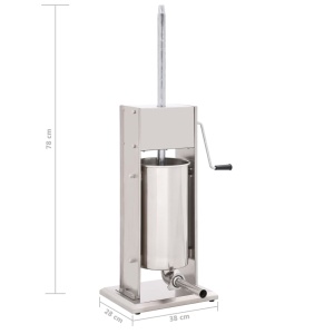 Aparat de umplut cârnați manual, argintiu, 15L, oțel inoxidabil - Img 7