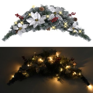 Arcadă de Crăciun cu lumini LED, verde, 90 cm, PVC - Img 4