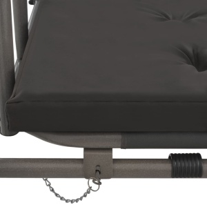 Balansoar extensibil cu copertină antracit 198x120x205 cm oțel - Img 6