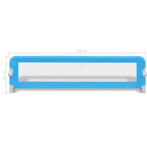 Balustradă de pat protecție copii, 2 buc, albastru, 150 x 42 cm - Img 6