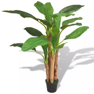 Bananier artificial cu ghiveci, 175 cm, verde