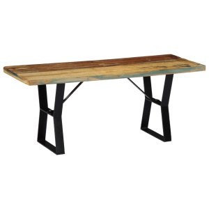 Bancă, 110 cm, lemn masiv reciclat - Img 3