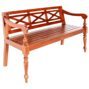 Bancă Batavia, maro inchis, 136 cm, lemn masiv mahon