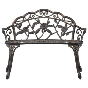 Bancă bistro, bronz, 100 cm, aluminiu turnat - Img 2