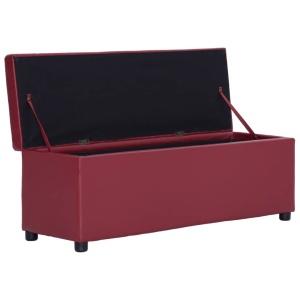 Bancă, compartiment de depozitare, grena 116 cm piele ecologică - Img 5