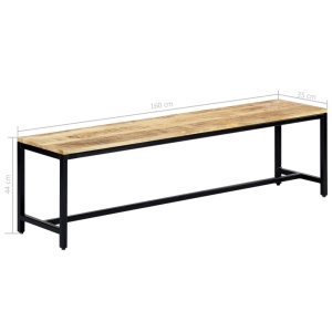 Bancă de bucătărie, 160 cm, lemn masiv de mango nefinisat - Img 5