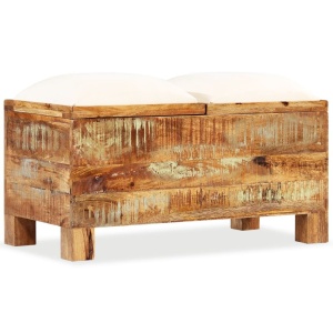 Bancă de depozitare Lemn masiv reciclat 80x40x40 cm - Img 10