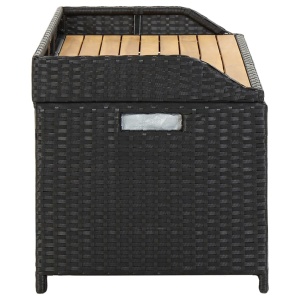 Bancă de depozitare pentru grădină, negru, 120 cm, poliratan - Img 8