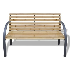 Bancă de grădină, 120 cm, lemn și fier - Img 2