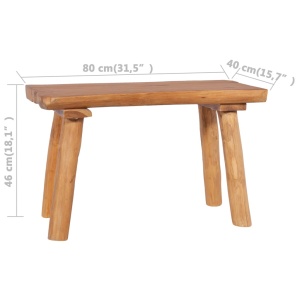 Bancă de grădină, 80 cm, lemn masiv de tec - Img 5