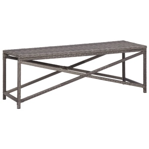 Bancă de grădină, gri, 120 cm, poliratan