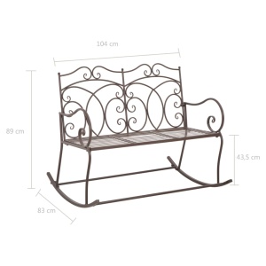 Bancă de grădină, maro vintage, 104 cm, fier - Img 5