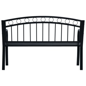 Bancă de grădină, negru, 125 cm, oțel - Img 4
