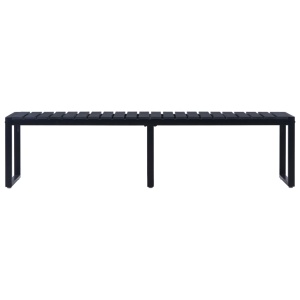 Bancă de grădină, negru, 180 cm, placă PS - Img 2