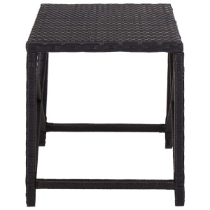 Bancă de grădină, negru, 80 cm, poliratan - Img 3