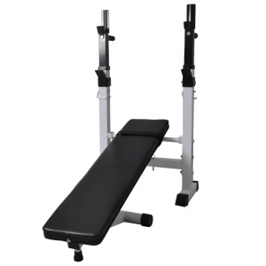 Bancă fitness cu rastel greutăți, set haltere/gantere, 120 kg - Img 8