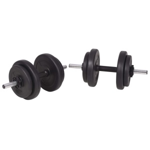 Bancă fitness cu rastel greutăți, set haltere/gantere, 120 kg - Img 10