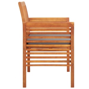 Bancă grădină cu 2 locuri &amp; pernă, 120 cm, lemn masiv acacia - Img 3