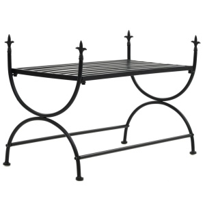 Bancă in stil vintage, negru, metal, 83x42x55 cm
