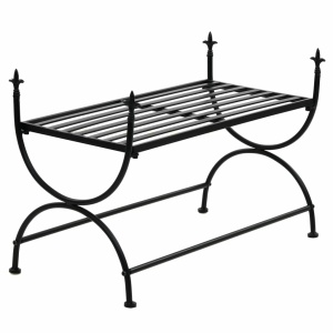 Bancă in stil vintage, negru, metal, 83x42x55 cm - Img 2