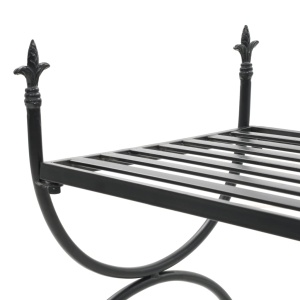 Bancă in stil vintage, negru, metal, 83x42x55 cm - Img 7