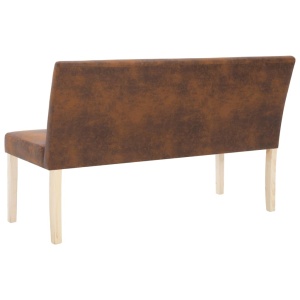 Bancă, maro, 139,5 cm, piele intoarsă ecologică - Img 5