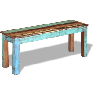 Bancă solidă din lemn reciclat 110 x 35 x 45 cm - Img 8