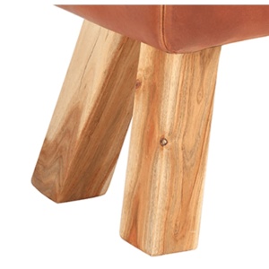 Bancă Turnbock vintage cu mânere, piele naturală de capră - Img 5