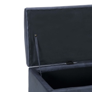 Banchetă cu depozitare, gri, 116 cm, piele intoarsă ecologică - Img 6