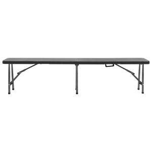 Bănci de grădină pliabile, 2 buc., negru, 180 cm, HDPE - Img 3