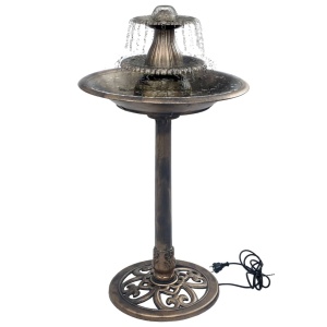 Bazin pentru păsări cu fântână, bronz, 50 x 91 cm, plastic - Img 6