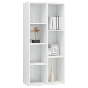Bibliotecă, alb extralucios, 50 x 25 x 106 cm, PAL - Img 3