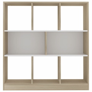 Bibliotecă, alb și stejar Sonoma, 97,5 x 29,5 x 100 cm, PAL - Img 4