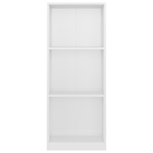 Bibliotecă cu 3 rafturi, alb lucios, 40 x 24 x 108 cm, PAL - Img 4