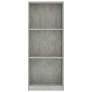 Bibliotecă cu 3 rafturi, gri beton, 40 x 24 x 108 cm, PAL - Img 4