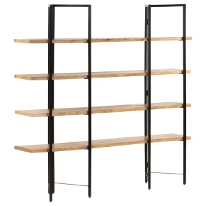 Bibliotecă cu 4 niveluri, 160x35x160 cm, lemn masiv de mango - Img 9