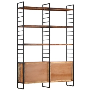 Bibliotecă cu 4 rafturi, 124 x 30 x 180 cm, lemn masiv reciclat - Img 8