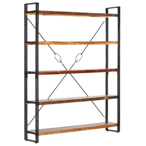 Bibliotecă cu 5 rafturi, 140 x 30 x 180 cm, lemn masiv reciclat - Img 11