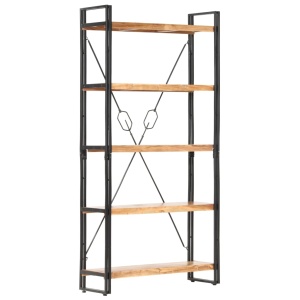 Bibliotecă cu 5 rafturi, 90 x 30 x 180 cm, lemn masiv de acacia - Img 7