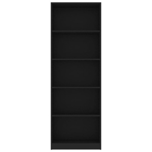 Bibliotecă cu 5 rafturi, negru, 60 x 24 x 175 cm, PAL - Img 4