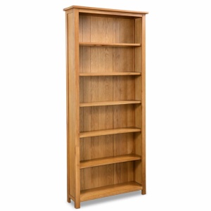 Bibliotecă cu 6 rafturi, 80 x 22,5 x 180 cm, lemn masiv stejar