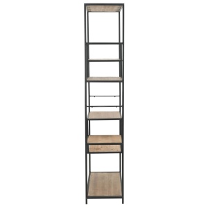 Bibliotecă din lemn masiv de brad și oțel, 90,5 x 35 x 180 cm - Img 4