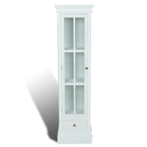 Bibliotecă dulap elegant cu 3 rafturi, alb, lemn - Img 2