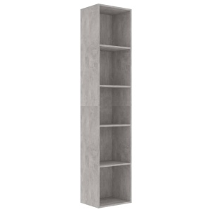 Bibliotecă, gri beton, 40 x 30 x 189 cm, PAL - Img 2