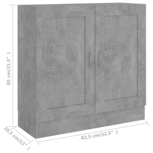 Bibliotecă, gri beton, 82,5 x 30,5 x 80 cm, PAL - Img 7