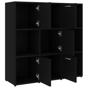 Bibliotecă, negru, 90 x 30 x 90 cm, PAL - Img 8