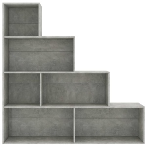 Bibliotecă/Separator cameră, gri beton, 155x24x160 cm, PAL - Img 4