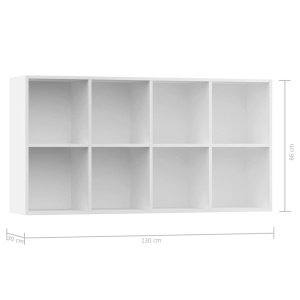 Bibliotecă/Servantă, alb, 66 x 30 x 130 cm, PAL - Img 11